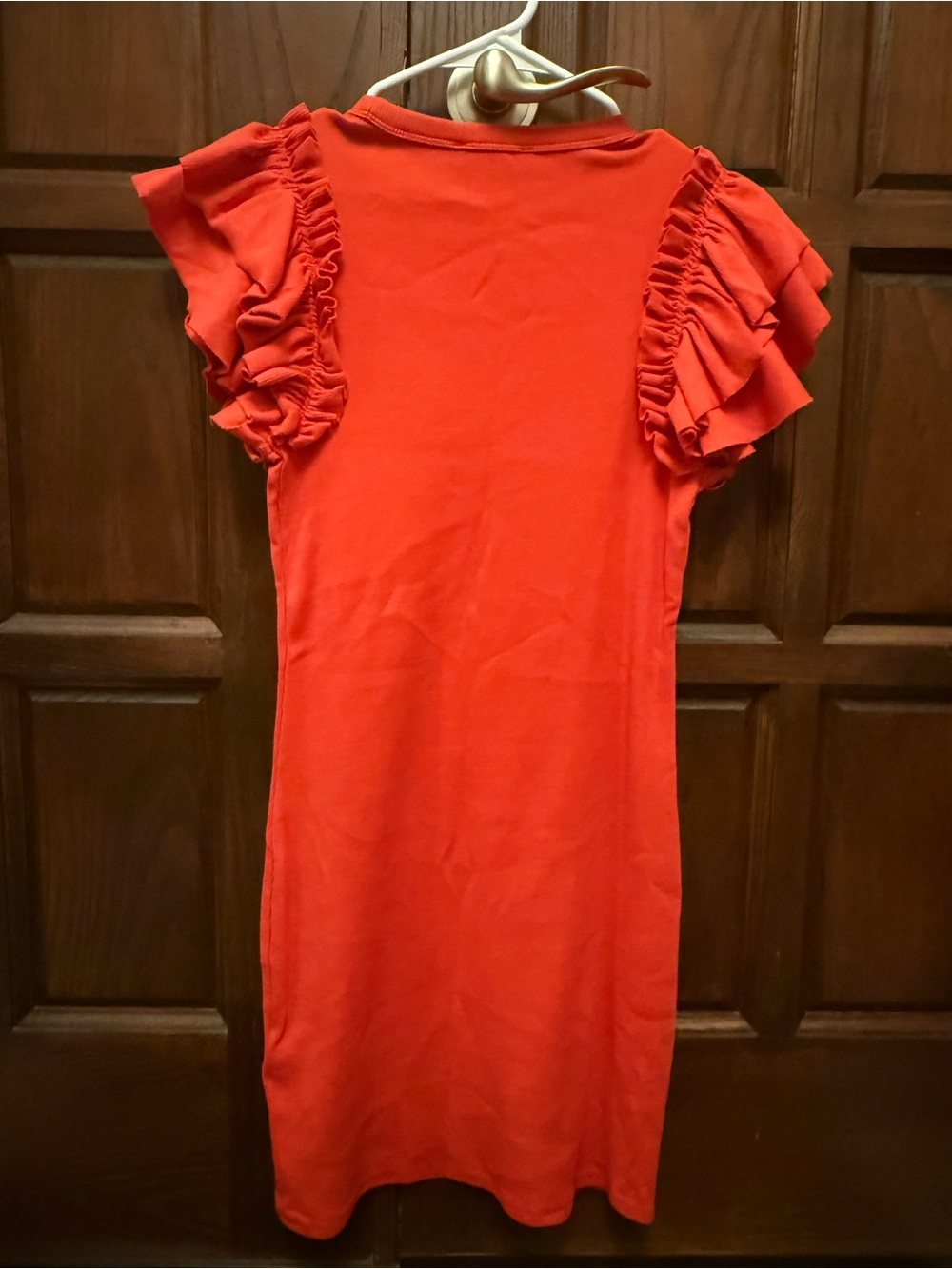 Express Bright Red Ruffle Dress - Picture 2 of 3